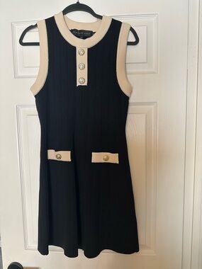 Endless Rose Black Dress with Cream Trim